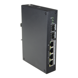 Switch de 4 puertos 10/100 HIPOE+ 96W +  x2 SFP, para montaje en DIN, alimentación DC 48 V - 57 V