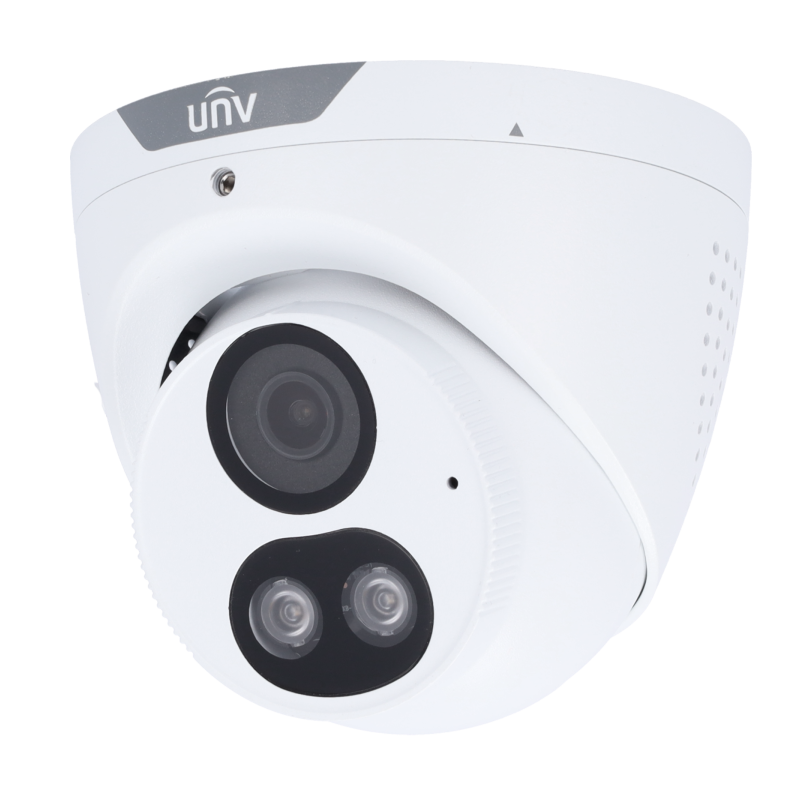 Cámara IP domo, 8Mpx, IR 30mts, lente 2.8mm, UltraH265, PoE802,3af, IP67, Active Deterrence