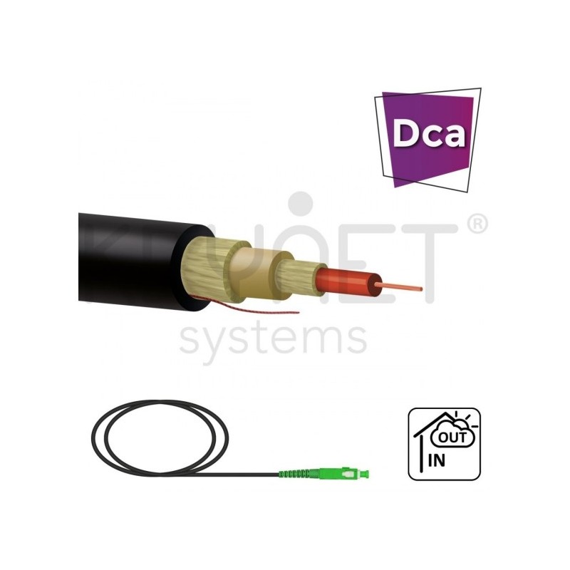 Pigtail SC/APC, G657A2, para exterior (PE), doble cubierta, 30mts. Negro