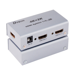 Repartidor HDMI 1entrada x2 salidas. Soporta 3840p, 3D/4K y audio DTS-HD