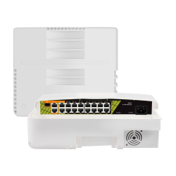 Switch PoE exterior 16 puertos PoE + 2 Uplink RJ45 + 1 SFP