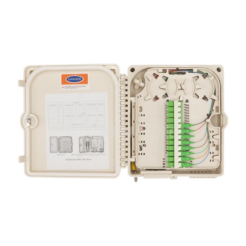 Caja para hasta 8 abonados, 2E de cable, cassette 1x8 incluido, IP55 (exterior)