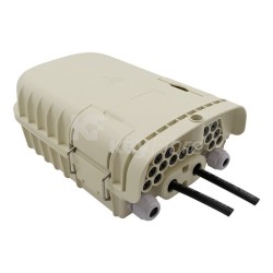 Caja para hasta 16 abonados, 4E de cable, cassette 1x8 incluido, IP65 (exterior). Beige