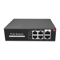 Switch de 4 puertos 10/100/1000 POE (65W) + x2 puertos Gigabit . Sobremesa