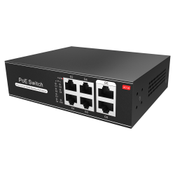 Switch de 4 puertos 10/100/1000 POE (65W) + x2 puertos Gigabit . Sobremesa