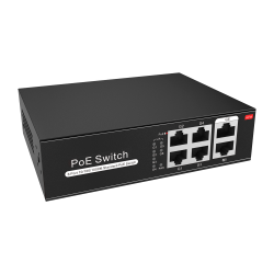 Switch de 4 puertos 10/100/1000 POE (65W) + x2 puertos Gigabit . Sobremesa