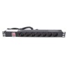 Distribuidor de potencia de 16A, x7 Schuko + interruptor. Cable de 2mts