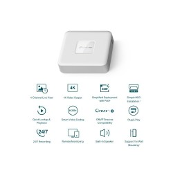 NVR 4ch IP PoE hasta 8Mpx, 80Mbps, H.265+, 1 HDD