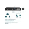 NVR 8ch IP PoE hasta 8Mpx, 80Mbps, H.265+, 53W, 1 HDD