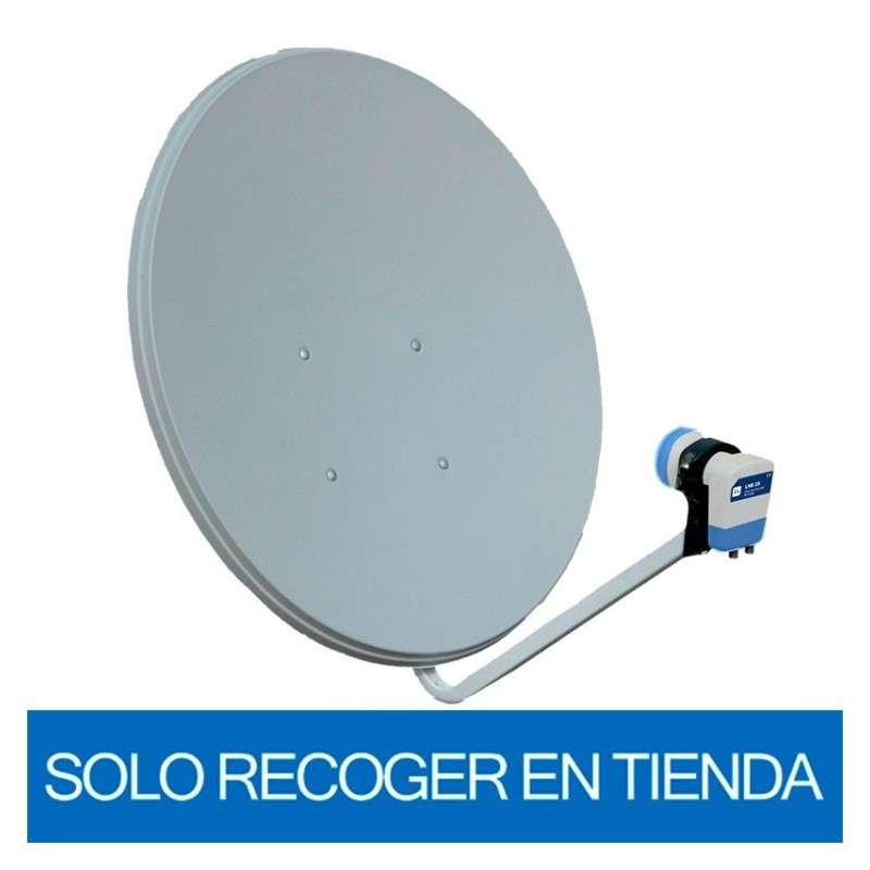 Antena parabólica tipo offset. Dimensiones 730 x 800 mm. Acero galvanizado recubierto de poliester