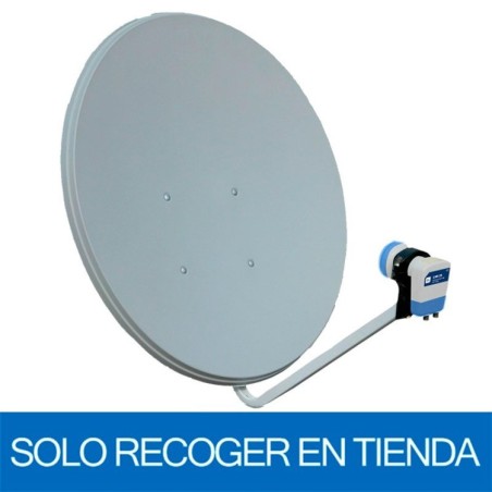 Antena parabólica tipo offset. Dimensiones 730 x 800 mm. Acero galvanizado recubierto de poliester