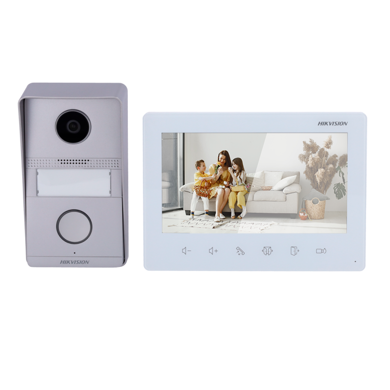 Kit videoportero 2 hilos de superficie Hikvision Intercom. Unifamiliar.