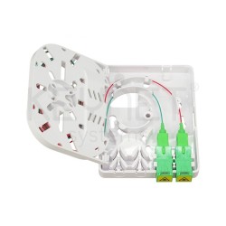 Roseta superficie F.O con cassette interno, 2x pigtail SC/APC, 2x adaptador SC/APC (capacidad x2 SC)