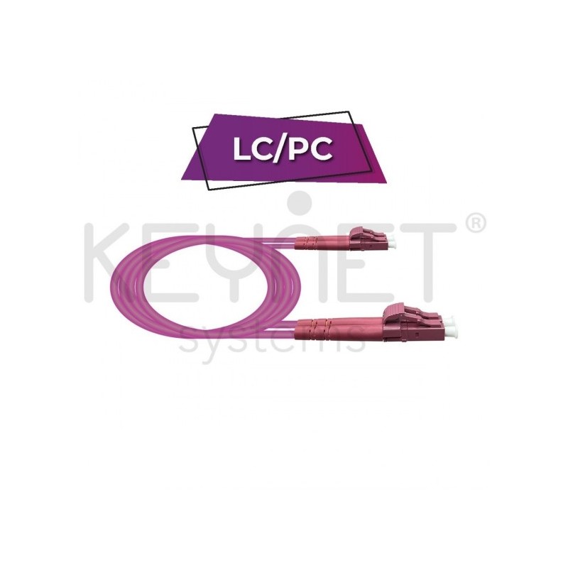 Latiguillo LC/PC - LC/PC, Multimodo, Duplex, 50/125, OM4, 1.9mm, LSZH-FR, 0.5mts. Violeta