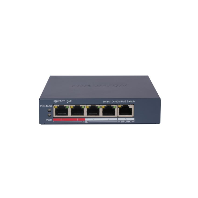Switch de 4 puertos 10/100 POE/POE+  60W + x1 UPLINK, para sobremesa
