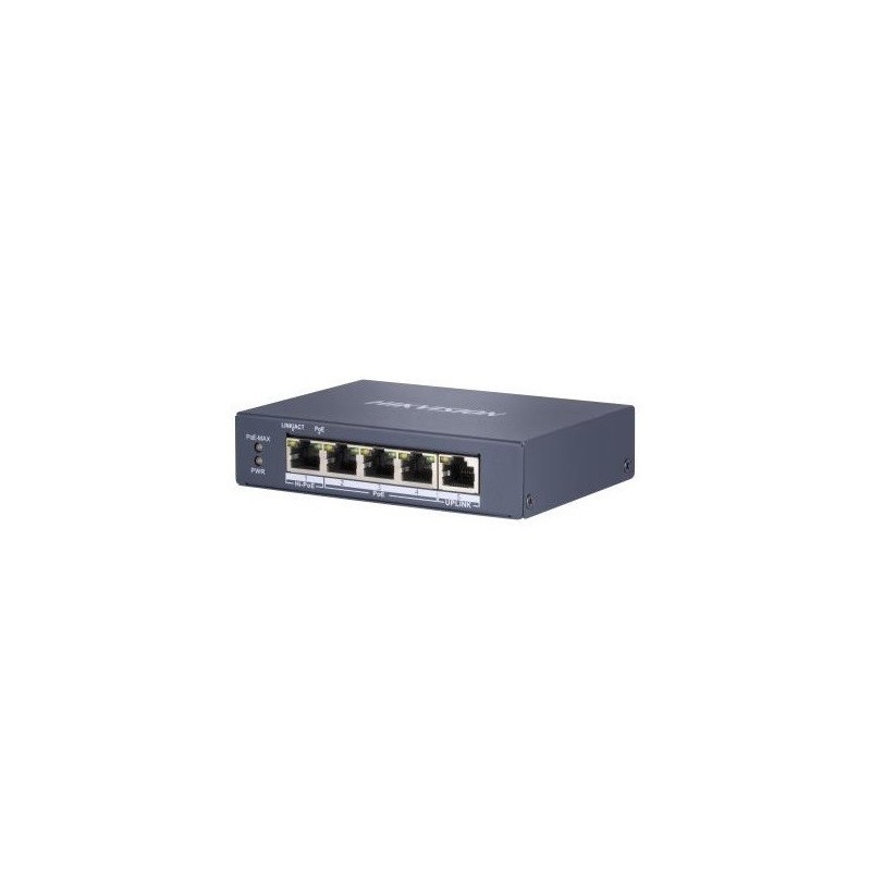 Switch de 4 puertos 10/100/1000 POE/POE (puerto 1 soporta Hi-PoE 60W)  60W + x1Gb UPLINK, para sobremesa