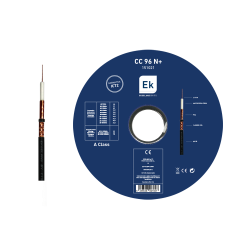 Cable coaxial conductor interno 1.13mm Cu, 6,8mm, lámina de cobre+poliéster, malla de CCA.