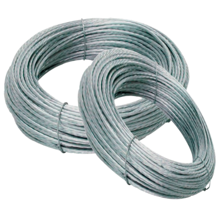 Cable de vientos de acero trenzado, 3 mm, rollos de 100metros