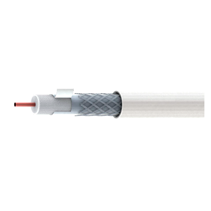 Cable coaxial aluminio 6,6mm. Conductor interno CCS 1,02mm. Atenuación 18,60/28,20dB (862/2150Mhz).Bobina de 100m