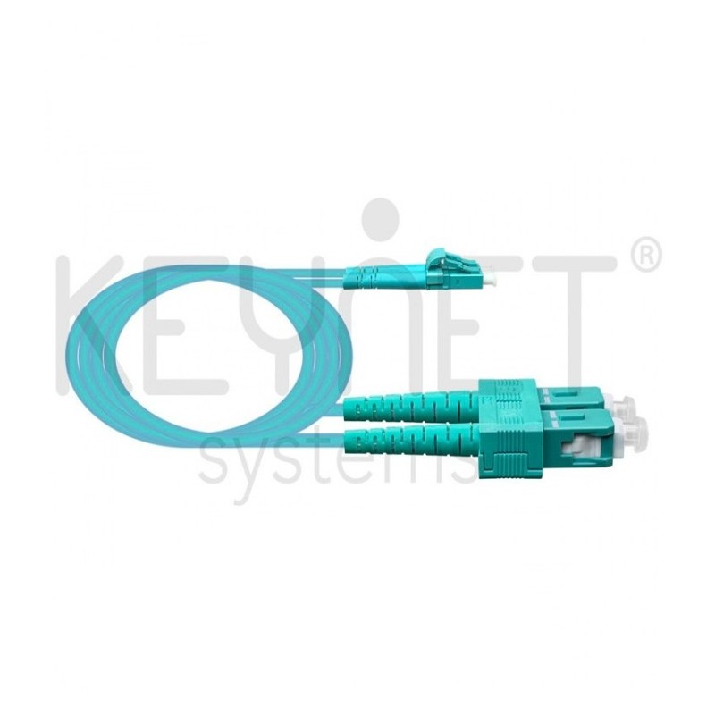 Latiguillo SC/UPC-LC/UPC Duplex, OM3. Multimodo, 1mt