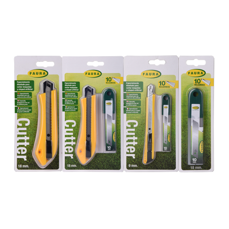 CUTTER 15,8x3,8 cm + 10 HOJAS RECAMBIO 18mm