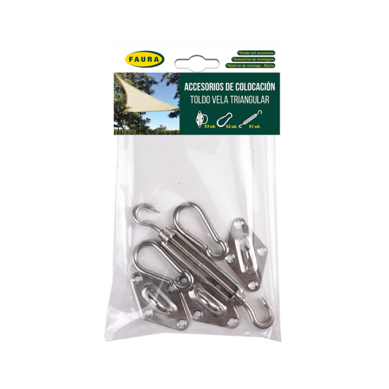 BLISTER ACCESORIOS TOLDO VELA TRIANGULAR