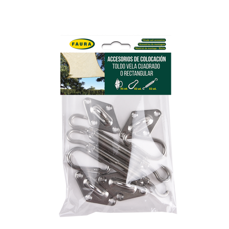 BLISTER ACCESORIOS TOLDO VELA CUADRADO / RECT.