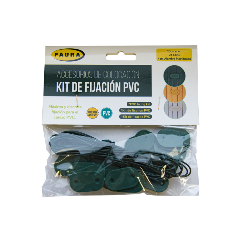 BLISTER KIT FIJACIÓN PVC MARRÓN CHOCOLATE (26Clips)