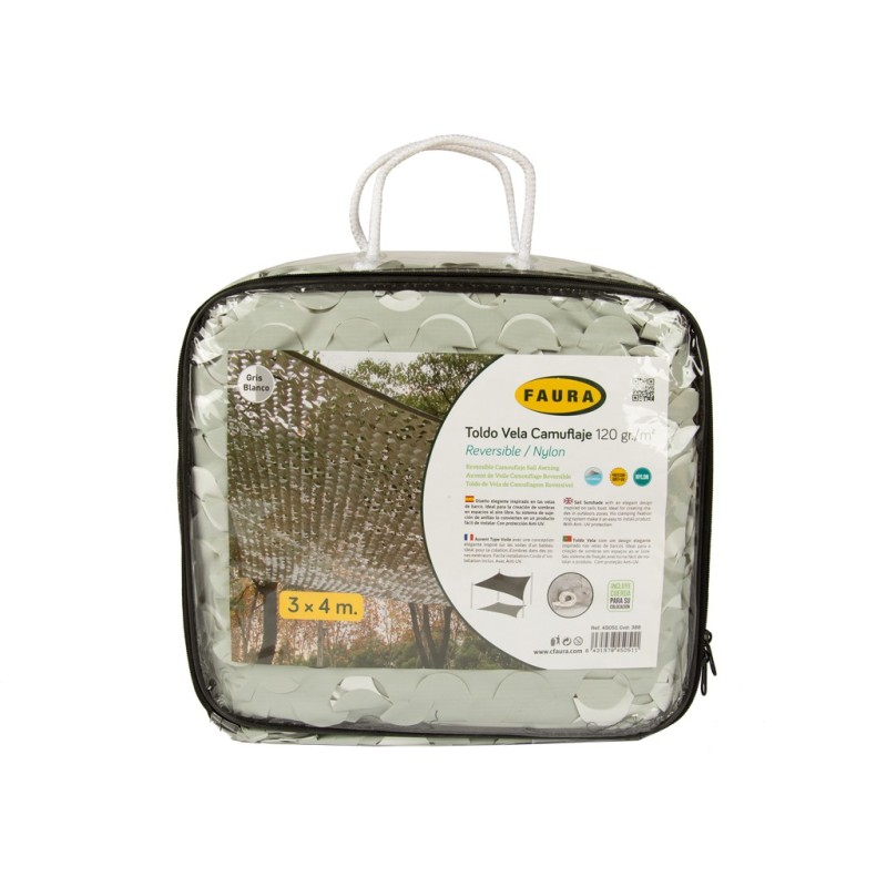 TOLDO CAMUFLAJE REVERSIBLE BLANCO/GRIS 3x4 m