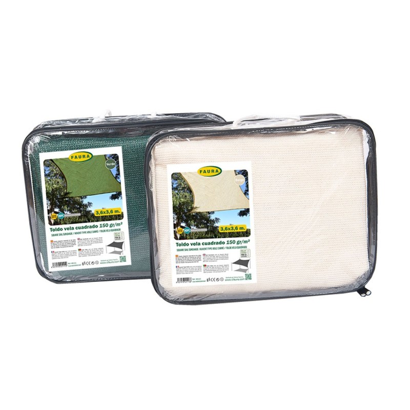 TOLDO VELA 150gr. (HDPE) CUADRADO BEIGE 5x5 m