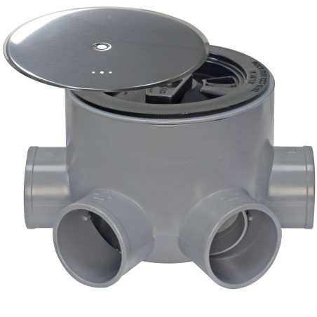 Bote Sifonico PVC T 85 A 110  50-40 Altura 85 mm. Con Tapa Aireación