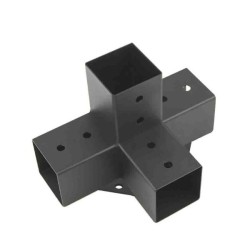 CONECTOR PERGOLA CRUZ NEGRO 9X9 CM