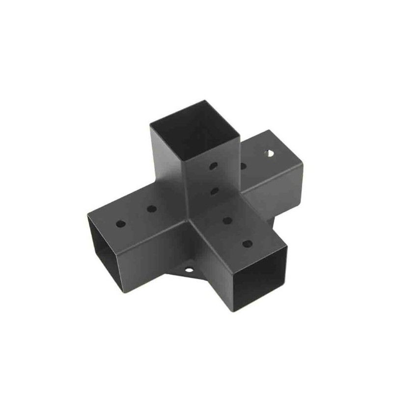 CONECTOR PERGOLA CRUZ NEGRO 9X9 CM