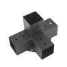 CONECTOR PERGOLA CRUZ NEGRO 9X9 CM