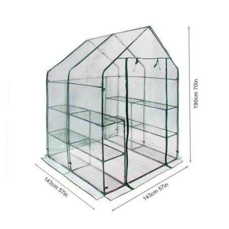CASETA INVERNADERO - TRANSPARENTE 143x143x195cm