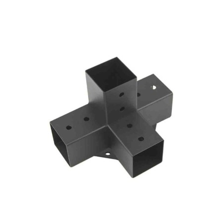 CONECTOR PERGOLA CRUZ NEGRO 7X7 CM
