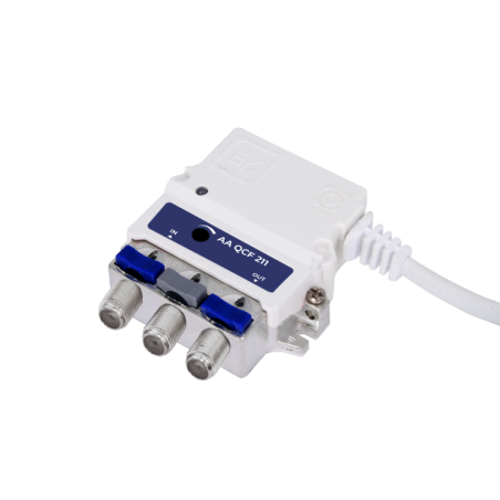 Micro Amplificador de interior 5G, 1 salida. G:21dB, Salida 114dBuV. Incluye conector F ya insertado