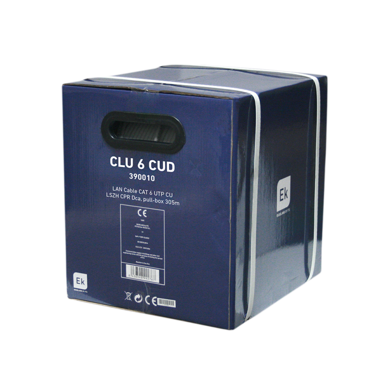 Cable CAT6 UTP, Cobre, LSZH, AWG 24, 0.51mm, CPR-Dca s2 d2 a2,Blanco. Bobina 305mts