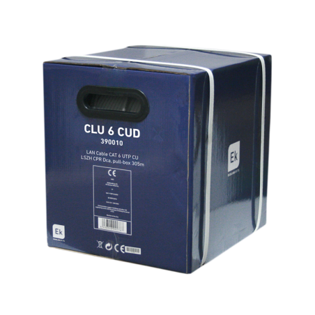 Cable CAT6 UTP, Cobre, LSZH, AWG 24, 0.51mm, CPR-Dca s2 d2 a2,Blanco. Bobina 305mts