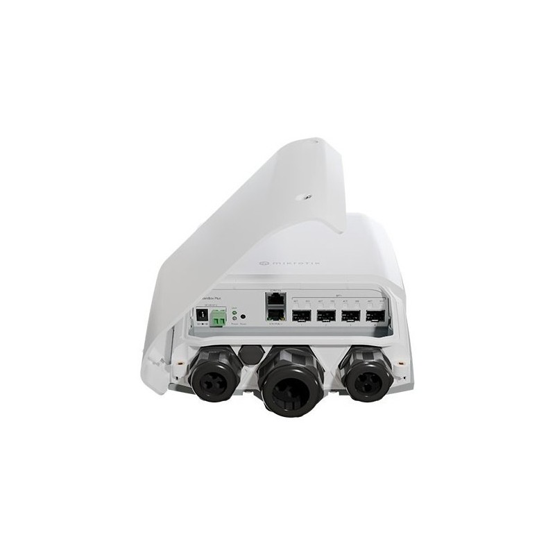 Cloud Router Switch, 800Mhz, 512Mb RAM, x4 SFP+, x1Gb, RouterOS / SwitchOS, Level 5, para exterior (IP66)