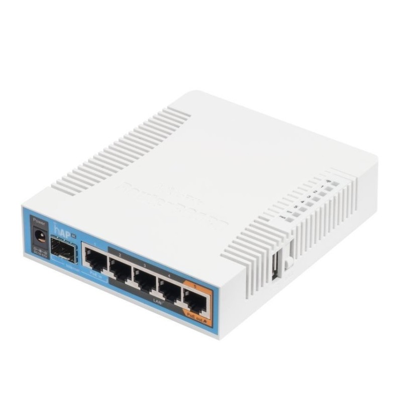 Routerboard WIFI HAP AC 2.4/5Ghz, 29dBm, 720Mhz, 128Mb RAM, x5 Gb, x1 SFP. Level 4