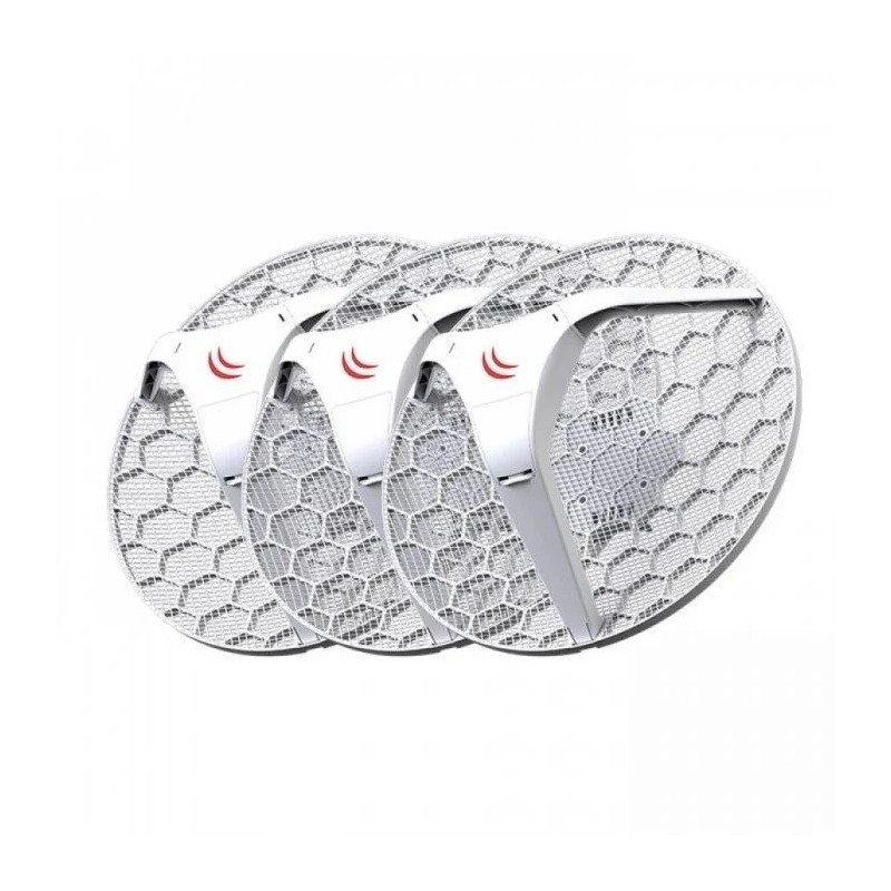 CPE exterior MikroTik LHG 5 PACK 3 - 5 GHz, 802.11a/n, antena 24.5 dBi, PoE, 100 Mbps - RBLHG5kit