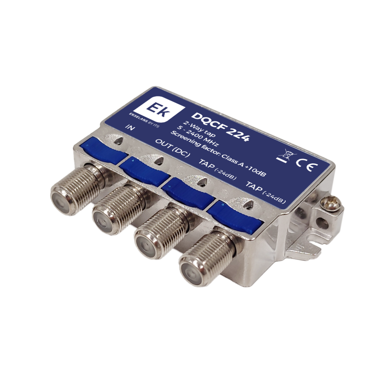 Derivador 2 salidas DQCF 224 EKSelans para SAT, MATV y DC 5-2400 MHz, atenuación 24dB