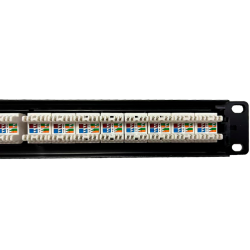 Patch Panel para rack de 19" con x24 conectores CAT6 UTP extraibles