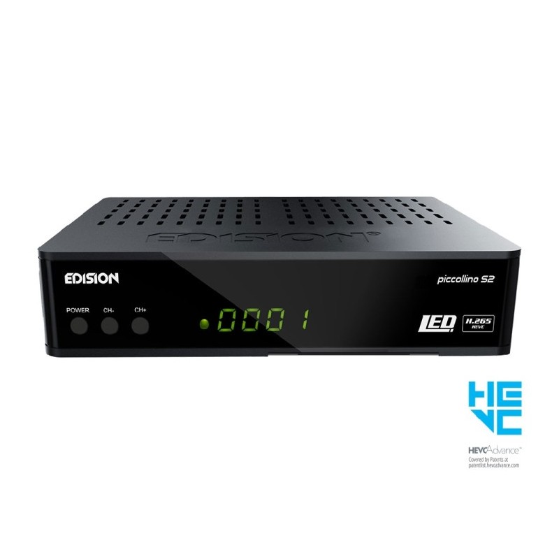 Receptor satélite compacto PICCOLLINO S2 Edision DVB-S2 H.265 con lector de tarjetas