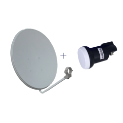 Kit Antena parabólica 60cm tipo offset. G: 36,67dB (12,5GHz).,Color RAL 7035. + LNB 11