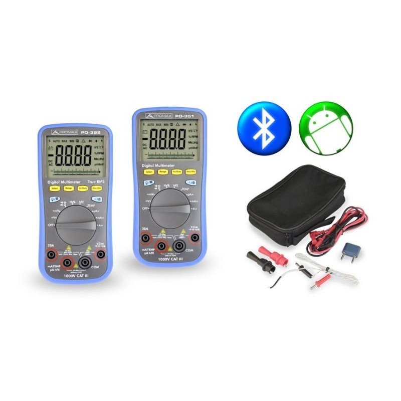 Multímetro digital PROMAX PD-352 - TRMS, 6000 cuentas, Bluetooth