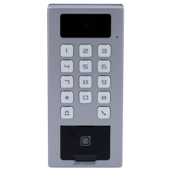 Control de acceso con cámara, IP65, IK09, para supervisión vía smartphone. Lector huella, Mifare y teclado.