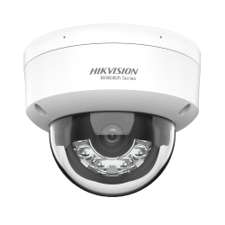 Cámara IP domo HiWatch HWI-D140HA-LU - 4 MP, luz híbrida, audio, PoE