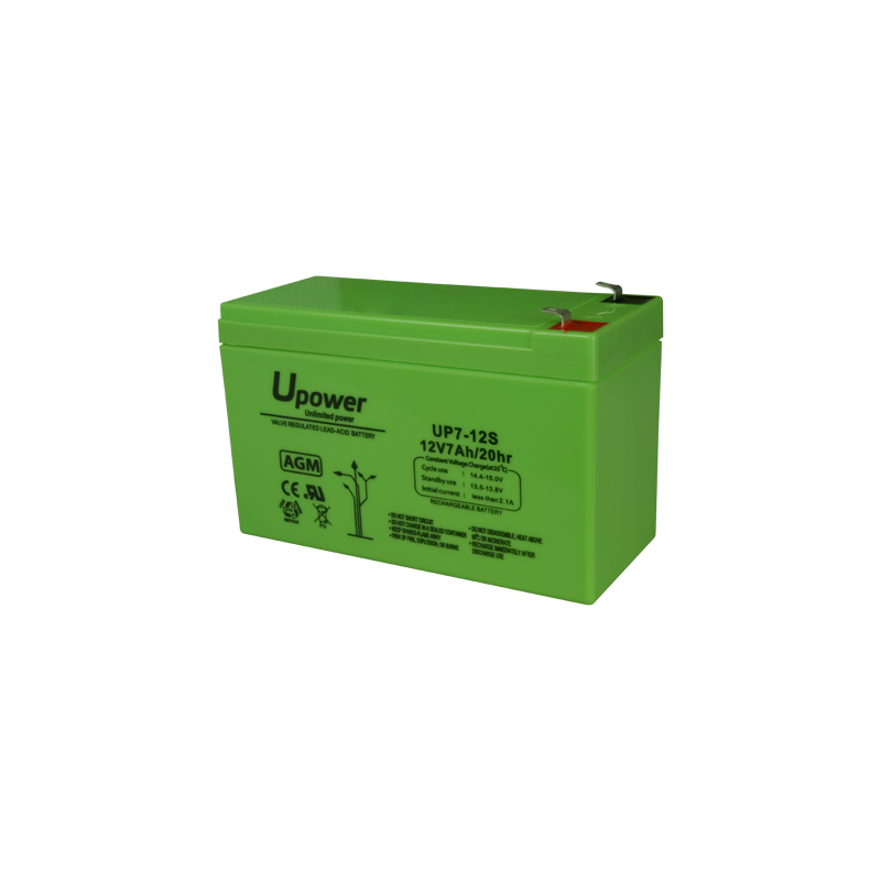 Batería AGM U-Power BATT-1270-U - 12 V, 7 Ah, conexión F1